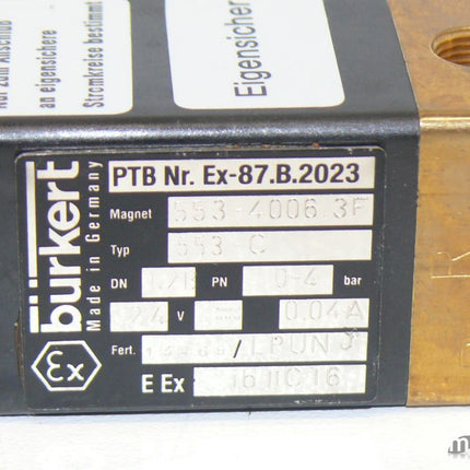 NEU Bürkert 553-C Magnetventil 553-4006 3F