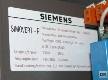 Siemens Simovert-P 6SE1103-2AA10 Transistor Pulsumrichter D380 / 6 SE 1103-2AA1