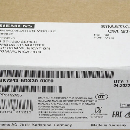 Siemens CM1243-5 S7-1200 6GK7243-5DX30-0XE0 / Neu OVP versiegelt