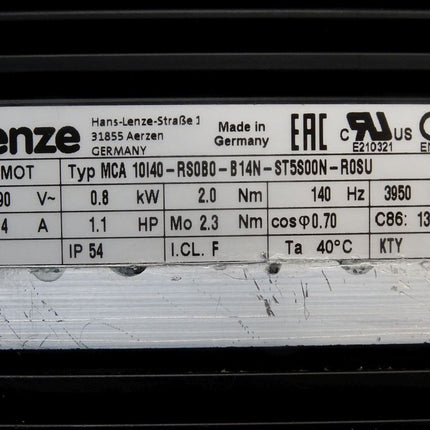 Lenze Servomotor MCA 10I40-RS0B0-B14N-ST5S00N-R0SU 3950min-1 MCA10I40-RS0B0-B14N-ST5S00N-R0SU / Neu