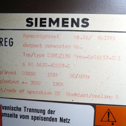 Siemens Simoreg Kompaktgerät D380/330 6RA2632-6DV57-0