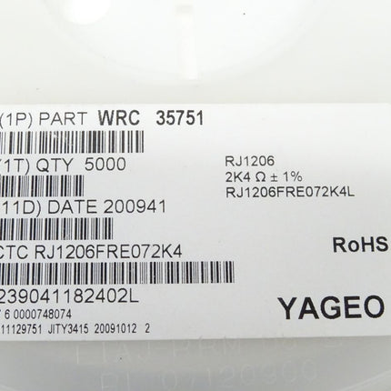 5000x YAGEO WRC35751 / RJ1206 / 2K4 Widerstände