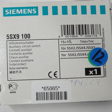 Siemens 5SX9100 Hilfsstromschalter 5SX9 100 Hilfsschalter neu-OVP