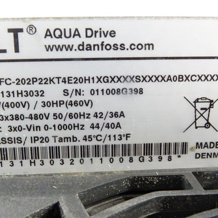 Danfoss VLT Aqua Drive 131H3032 FC-202P22KT4E20H1 Frequenzumrichter 22kW