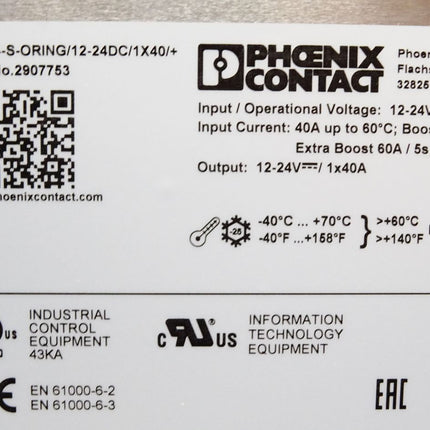 Phoenix Contact 2907753 QUINT4-S-ORING/12-24DC/1X40/+ Redundanzmodul