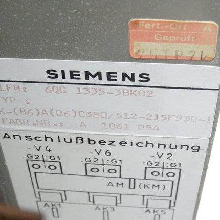Siemens 6QG1335-3BK02 Sitor 6QG1 335-3BK02 // C380/512-215F930-1