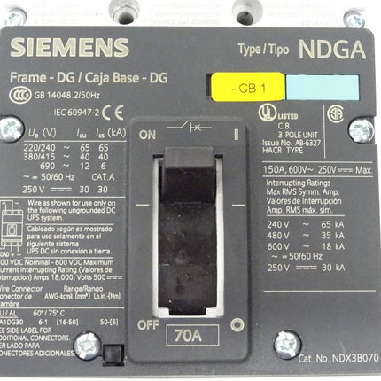 Siemens 3VL2107-1KN30-0AA0 Leistungsschutzschalter 3VL2115-3RR30-0AA0