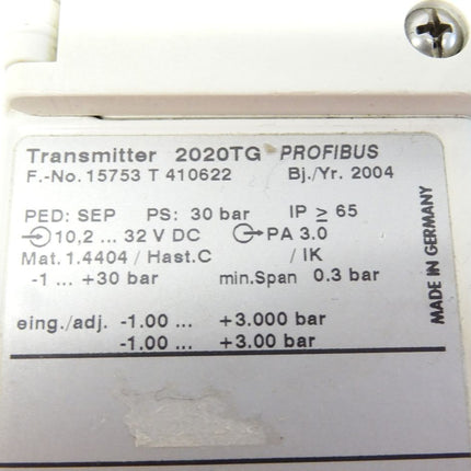 ABB Transmitter 2020TG ProfiBus 30 bar