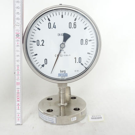 Wika Manometer nach EN 837-1 mit angebautem Druckmittler 0...+1 barg / 9226.01 990.26 / Neu