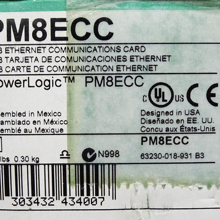 Schneider Electric PM8ECC PowerLogic PM8 Ethernet-Kommunikationsmodul/ Neu OVP