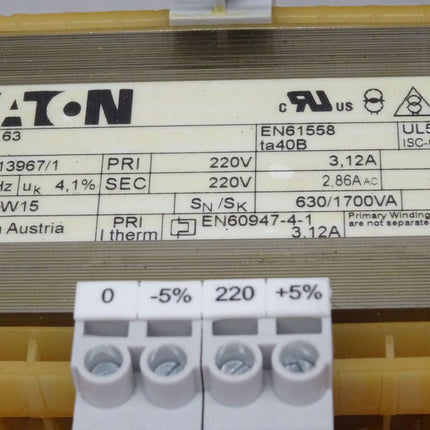 Eaton Control Transformer  STZ0,63 (220/220) / Steuertransformator / Neu OVP