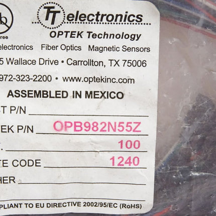 TT electronics OPTEK Technology Fiber Optics OPB982N55Z / Inhalt : 100 Stück / Neu OVP