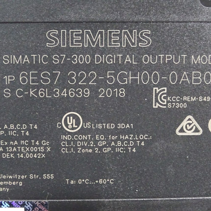 Siemens S7-300 SM322 6ES7322-5GH00-0AB0 6ES7 322-5GH00-0AB0