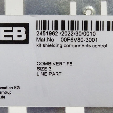 KEB Combivert F6 Size 3 Line Part 00F6V80-3001 Schirmauflageblech / Neu OVP