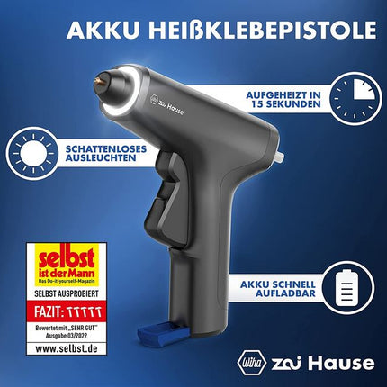 Wiha Zai Hause DHT0003 Akku-Heißklebe­pistole Klebepistole 4 V 8-tlg.