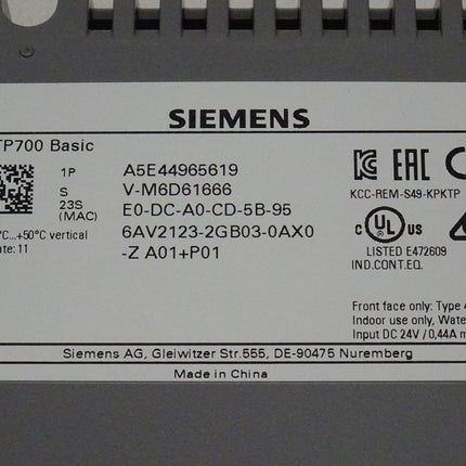 Siemens A5E31576510 Rückschale für KTP700 Basic 6AV2123-2GB03-0AX0