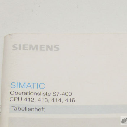 Siemens Simatic S7-400 Tabellenheft C79000-K7000-C403-02