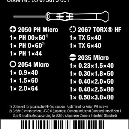 Wera kraftform micro-set/12 SB 1 / satz + tasche elektronik schraubendreher 12