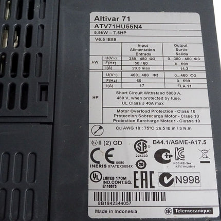 Schneider Electric Altivar 71 ATV71HU55N4 5.5kW / Neu OVP