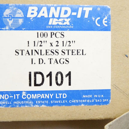 Band-It idex ID101 Kennschild aus Edelstahl / Inhalt : ca. 100Stück / Neu OVP