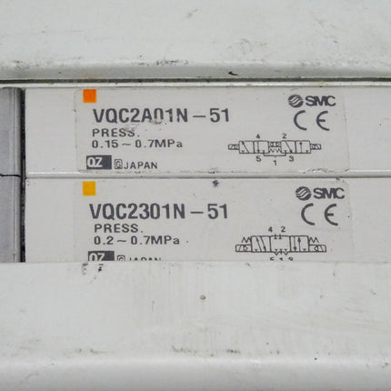 SMC Connector Box VVQ1000W-130A-1 + Valve VQC2A01N-51 + Valve VQC2301N-51