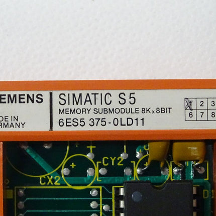 Siemens SIMATIC S5 6ES5375-0LD11 Memory Submodule 8Kx8BIT S5 6ES5 375-0LD11 E:01