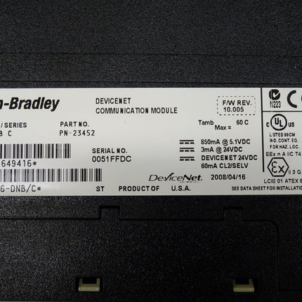 Allen-Bradley DeviceNet Communication Module 1756-DNB C / PN-23452