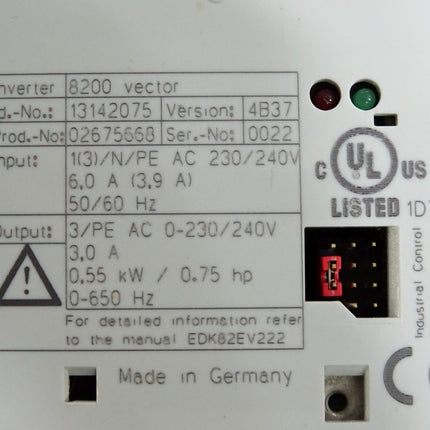 Lenze 8200 vector 13142075 0.55kW E82EV551_2C E82EV551K2C