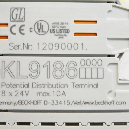 Beckhoff KL9186 Potenzialverteilungsklemme