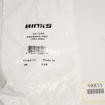 Binks 54-1244 Packing Nut 7E2 Gun / Neu OVP