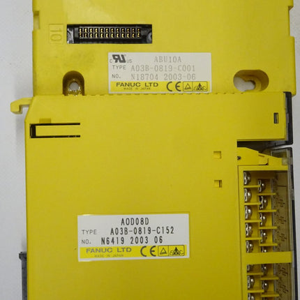 Fanuc Rack Set A03B-0819-C152 ABU10A AOD08D AID16D AIF01A