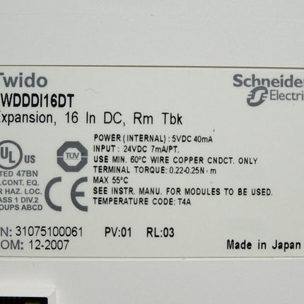 Schneider Electric Twido TWDDDI16DT discrete input module