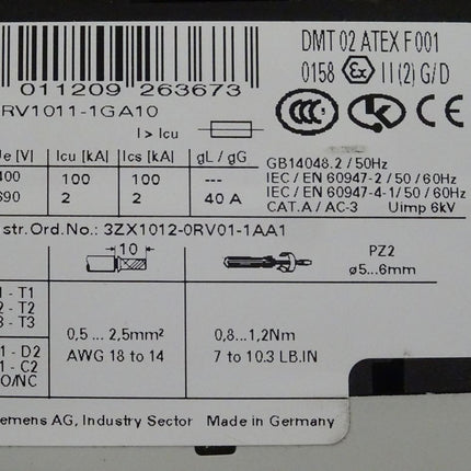 Siemens 3RA1110-1GD15-1BB4 / 3RA1 110-1GD15-1BB4 NEU/OVP Starterkombination