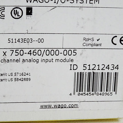 Wago 4-Kanal-Analogeingang 750-460 / 000-005 / Neu OVP versiegelt