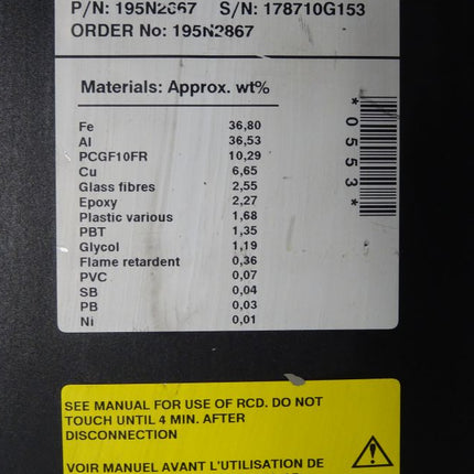 Danfoss Frequenzumrichter VLT 2800 (vermutlich 95N1109) 11kW