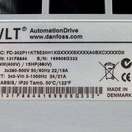 Danfoss VLT Automation Drive 131F8844 FC-302P11KT5E20H1 11kW Frequenzumrichter - Maranos.de