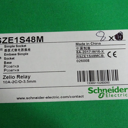 Schneider Electric RSZE1S48M Socket Zelio Relay 026008 / Inhalt:8 Stück / Neu OVP