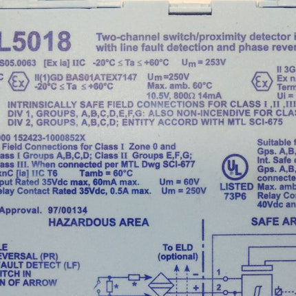 MTL MTL5018 / Two-channel switch