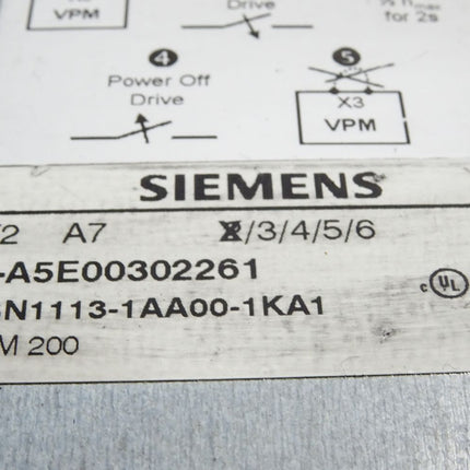 Siemens 6SN1113-1AA00-1KA1 SIMODRIVE VPM200 Voltage Protection Module