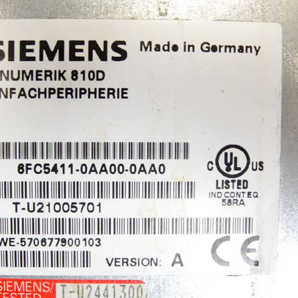 Siemens Sinumerik 810D Einfachperipherie 6FC5411-0AA00-0AA0 Version A