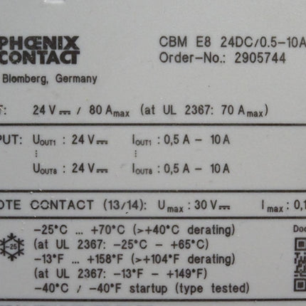 Phoenix Contact 2905744 CBM E8 24DC/0.5-10A NO-R