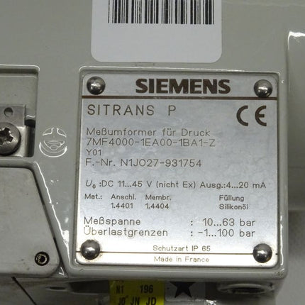 Siemens Sitrans P 7MF4000-1EA00-1BA1-Z / 7MF 4000-1EA00-1BA1-Z