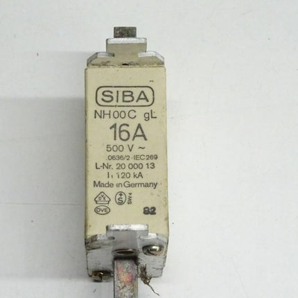 SIBA 2000013 Sicherung NH00C / 16A / 500V / 20 000 13