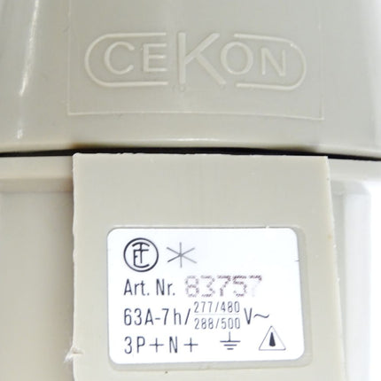 Cekon Starkstromsteckdose 83757 63A-7h 3P+N+ 480-500V 5-polig / Neu