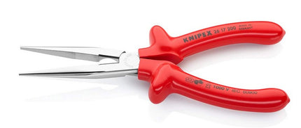 Knipex 2617200 Flachrundzange mit Schneide verchromt 200 mm 26 17 200