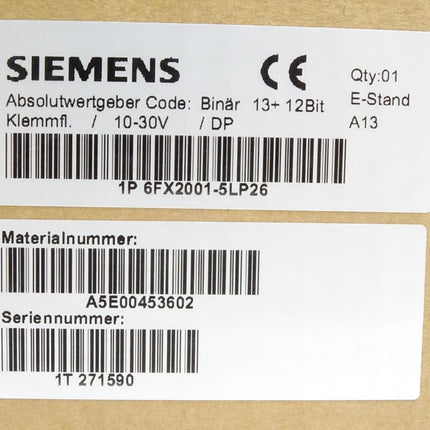 Siemens 6FX2001-5LP26 Absolutwertgeber / Neu OVP