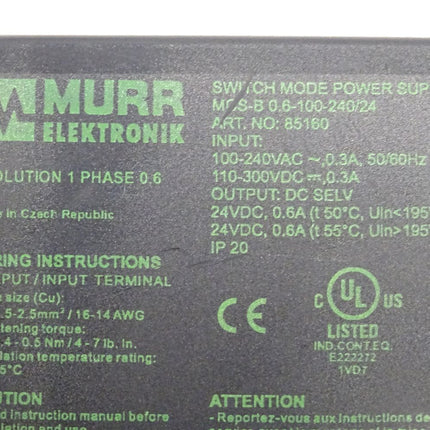 MURR Elektronik MCS-B 0,6-100-240/24 85160 Evolution 1 Phase 0.6