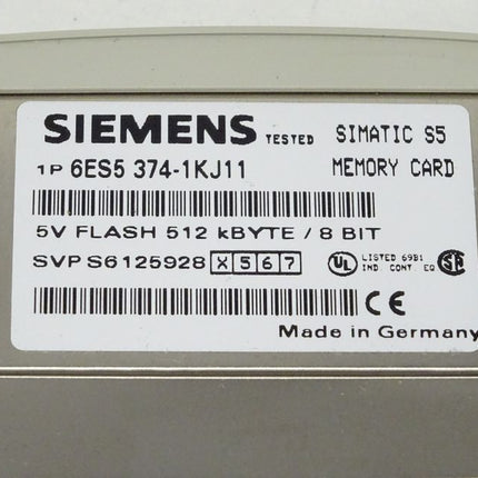 Siemens Simatic S5 Memory Card / 6ES5 374-1KJ11 / 6ES5374-1KJ11