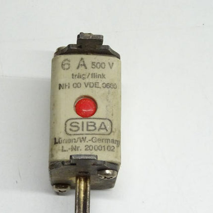 SIBA 2000102 Sicherung NH00 / 6A / 500V / VDE0660 / 20 001 02