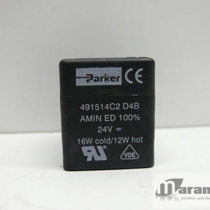 Parker 491514C2 D4B AMIN ED Magnetventil Solenoid 24V 16W cold/12W hot